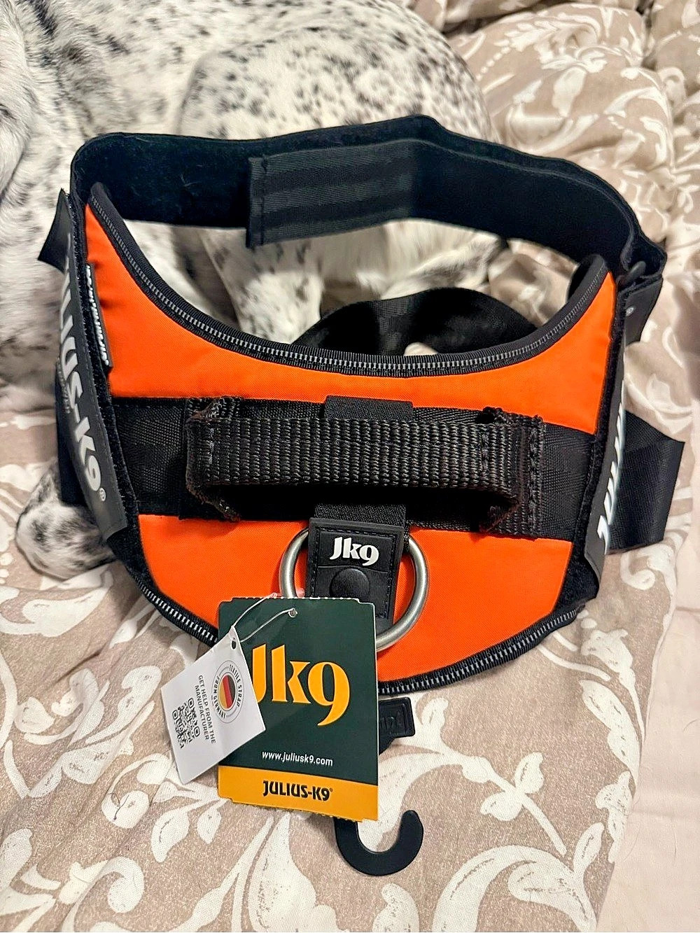 Julius-K9 IDC Powerharness Orange & Black Dog Harness NWT